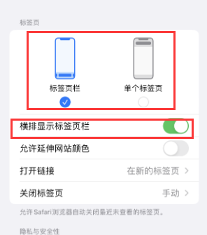 河津iPhone授权维修分享Safari浏览器如何切换标签栏位置 