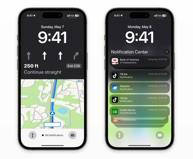 河津苹果维修服务分享iOS17锁屏地图导航半屏显示长什么样 